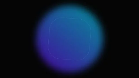 A soft glowing blue circular gradient with a thin white geometric outline Vídeos de archivo 339619169