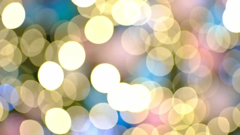 Soft glowing bokeh lights in vibrant colors, christmass tree, background video Stock Footage 294927570