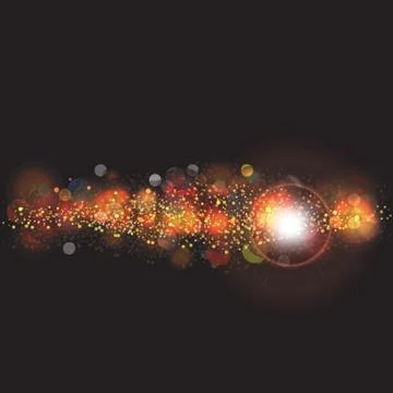 Soft glowing colored bokeh or abstract cosmic background with sparkling stars Stock Illustration