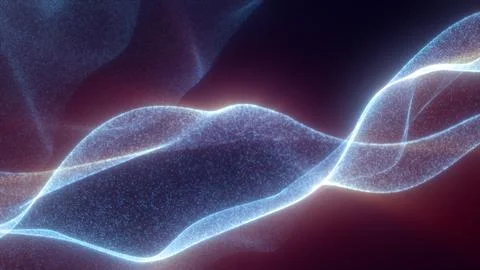 Soft glowing digital fabric made of countless tiny particles forming smooth.. Stock Illustration