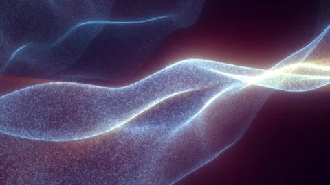 Soft glowing digital fabric made of countless tiny particles forming smooth l Stock Illustration