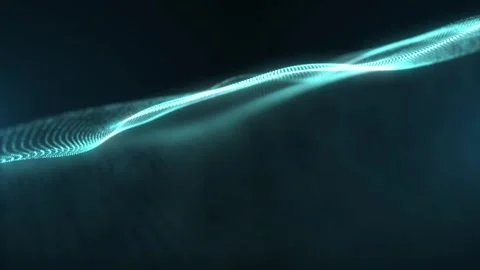 Soft glowing digital wave with fine mesh particles and smooth motion, creatin 库存影片 331513557