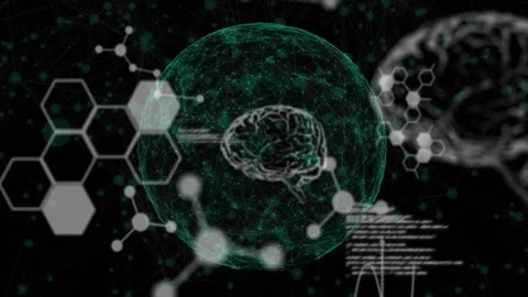 Soft glowing dots starting animation green 3D sphere pulsing code revealing Stock Footage 312098734
