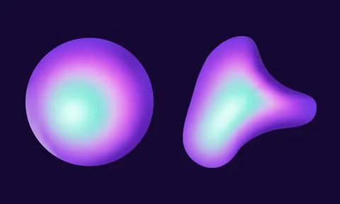 Soft glowing orbs float in deep purple space Stock Illustration
