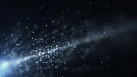 Soft glowing particles drifting through dark space forming a luminous dust st Видео 330593294
