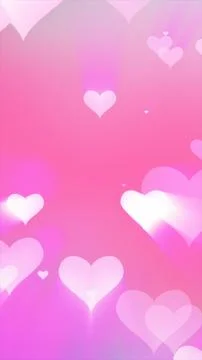 Soft glowing pink hearts floating across a bright romantic background イラスト素材