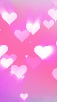 Soft glowing pink hearts floating across a bright romantic background イラスト素材