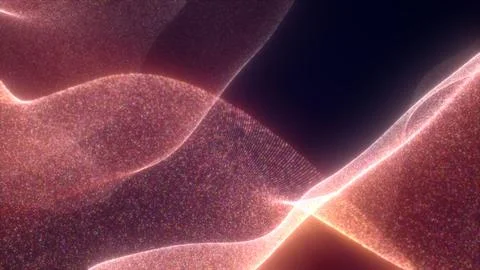 Soft glowing pink particle waves forming smooth luminous digital surfaces i.. イラスト素材