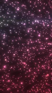 Soft glowing pink particles floating in motion across a dark atmospheric ba.. Stock Illustration