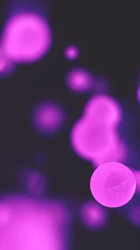 Soft glowing purple orbs floating in dark space, creating an abstract dream.. Stock Illustration