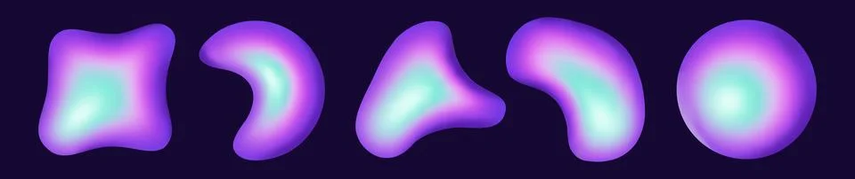 Soft glowing shapes float against a deep purple background Illustrazione stock