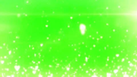 Soft glowing white light particles and bokeh floating on green screen background Stock Footage 341279872