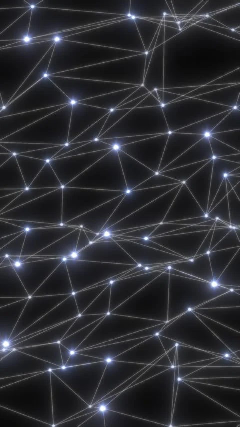 Soft glowing white nodes connected by fine lines, creating an elegant abstr.. Stock Footage 322129565