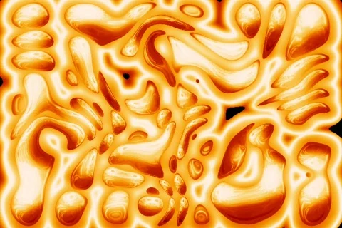 Soft gold bubbles - digital animation Stock Footage 106714