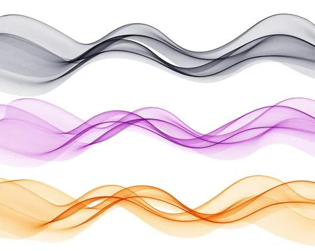 Soft Gold Smoke Gradient Transparent Wave Background. Colorful Flowing Wavy Stock Illustration