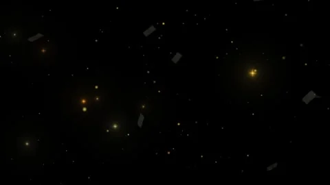 Soft Golden Bokeh Particles Floating on Black Background - VFX Asset Video stock 338042826
