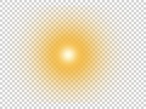 Soft golden light glow isolated on white background for design overlays 스톡 일러스트
