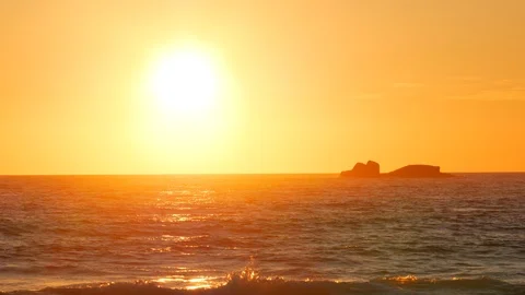 Soft golden light at sunset on the ocean Stock Footage 110620282