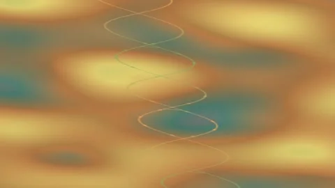 Soft golden orange and teal organic fluid shapes with blurred flowing contours Stock Footage 342880689