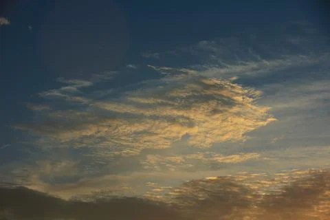 Soft golden sunset clouds over Vlora, Albania on  August 2025 Stock Photos