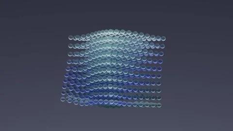 Soft-gradient 3D shapes moving in calm fluid animation Stock Footage 332464769