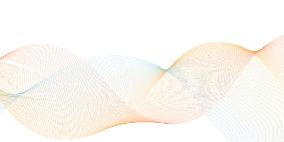 Soft Gradient Abstract Wave Lines on White Background Stock Illustration