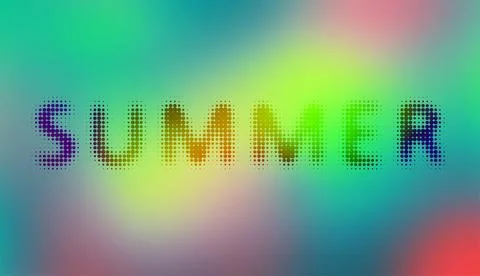 Soft gradient background for any design. Halftone lettering Summer. Vector image Stock Illustration