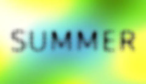 Soft gradient background for any design. Halftone lettering Summer. Vector .. Stock Illustration