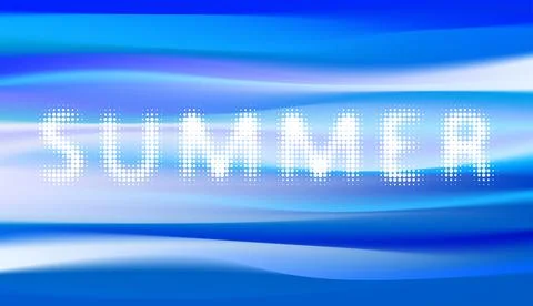 Soft gradient background for any design. Halftone lettering Summer. Blue wa.. Illustrazione stock