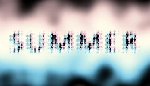 Soft gradient background for any design. Halftone lettering Summer. Vector .. Stock Illustration