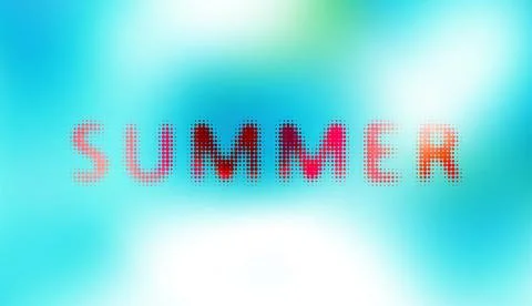 Soft gradient background for any design. Halftone lettering Summer. Vector .. Stock Illustration
