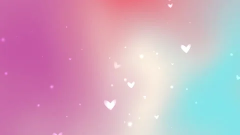 Soft Gradient Background with Floating Hearts and Sparkles Stock Footage 311114993
