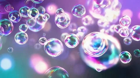 Soft Gradient Background with Floating Rainbow Bubbles Stock Footage 306224807