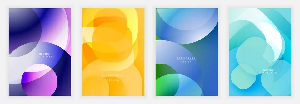 Soft gradient backgrounds with transparent overlapping circular shapes in purple 스톡 일러스트