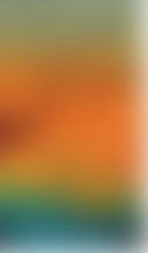 Soft gradient blends orange, green, and blue hues. Faint pixelation adds te.. Stock Illustration