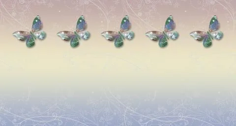 Soft gradient blur wallpaper and butterflies Stock Illustration