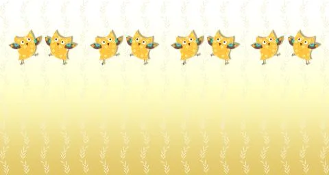 Soft gradient blur wallpaper and cartoon owlet Stock Illustration