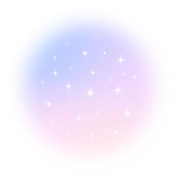 Soft gradient blurred circle with white stars. Vector illustration in Stock Illustration