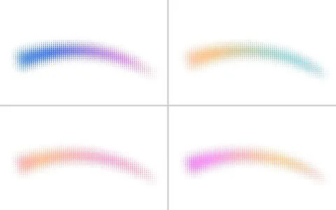 Soft Gradient Dotted Line Illustration Rainbow Color Design Stock Illustration