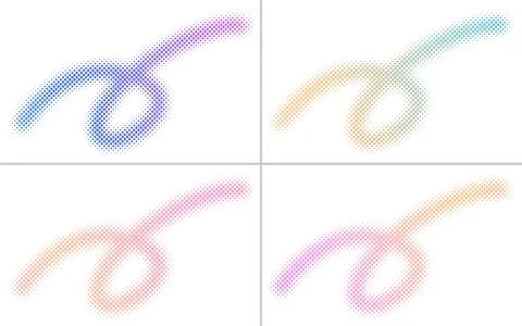 Soft Gradient Dotted Line Illustration Rainbow Color Design Stock Illustration