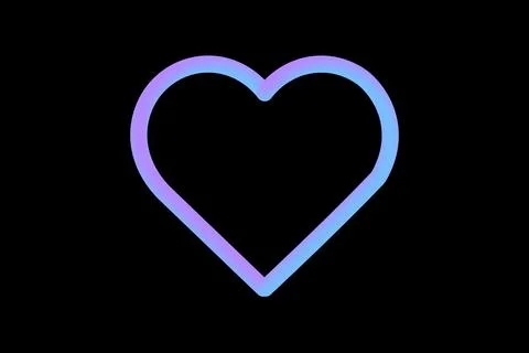 Soft gradient heart outlined in purple and blue hues. Simple, elegant desig.. Stock Illustration