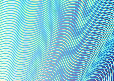 Soft gradient linear light blue background with holographic moire effect. Stock Illustration