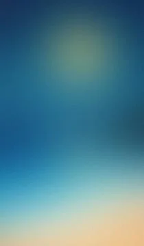 Soft gradient sky transitions from deep blue to warm orange. Distant sun gl.. Stock Illustration