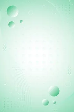 Soft Green Abstract Background with Gradient Spheres and Lines Stock Illustration