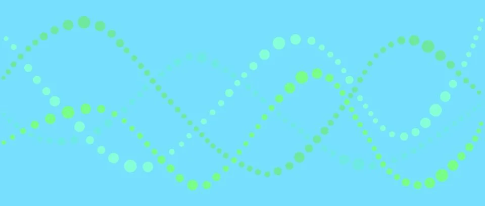 Soft green dots on a tranquil blue background creating an abstract pattern Stock Illustration