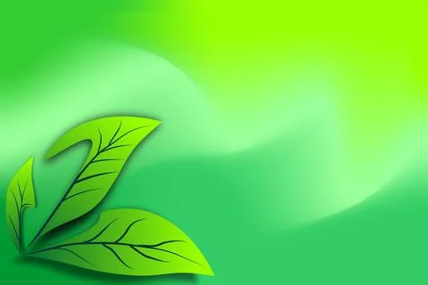 Soft Green Gradient Background with Natural Leaf Illustration Stock Illustration