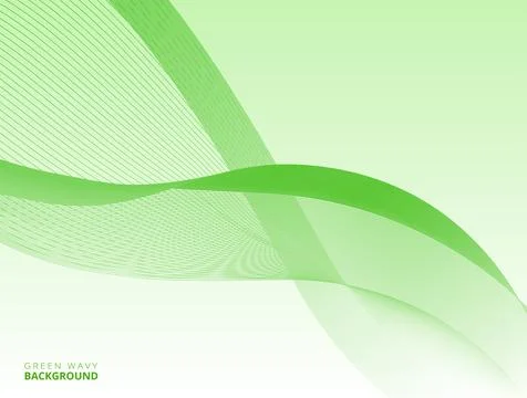 Soft Green gradient background with shiny wave and lines. Abstract gradient g Stock Illustration