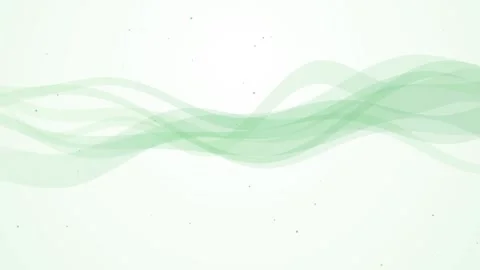 Soft green waves gently flowing across bright background with particles. Video stock 342052069