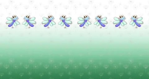 Soft green-white gradient blur wallpaper and cartoon moth Stock Illustration