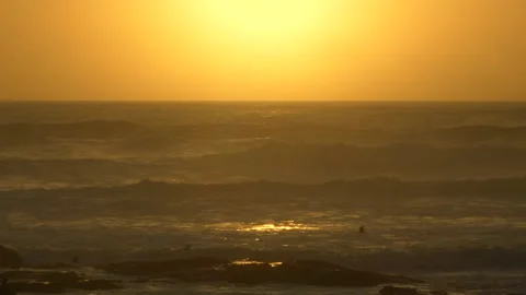 Soft, hazy sunset over the ocean in summer Stock Footage 310710642